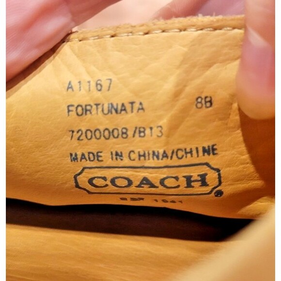 Coach Fortunata Nubuck Leather Loafers Flats Model A1167 Light Tan Women 8 B - Picture 12 of 12